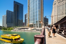 Wolf Point East, an Iconic Apartment Tower Above the Chicago River, Topped Off