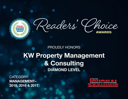 KW Property Management & Consulting Wins 2019 Readers’ Choice Diamond Award from the Florida Community Association Journal